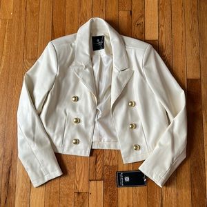 NWT bagatelle white faux leather jacket